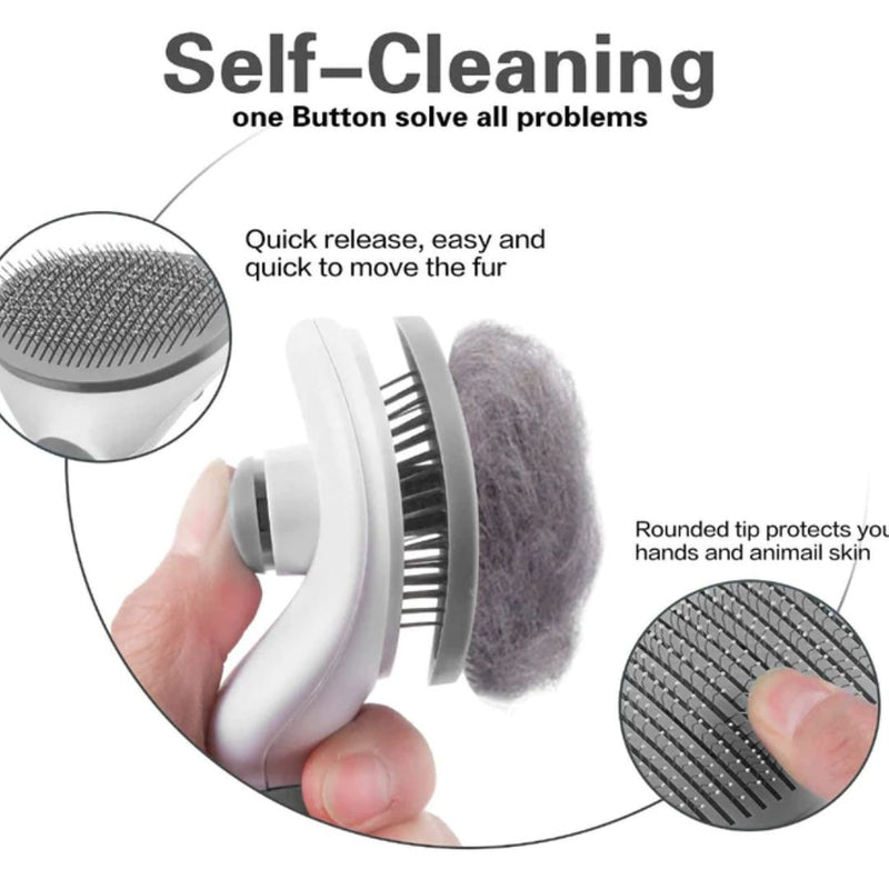 All Fur You Self Clearing Pet Comb | PeekAPaw Pet Supplies