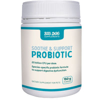 Big Dog Soothe and Support Probiotic tub, teal label