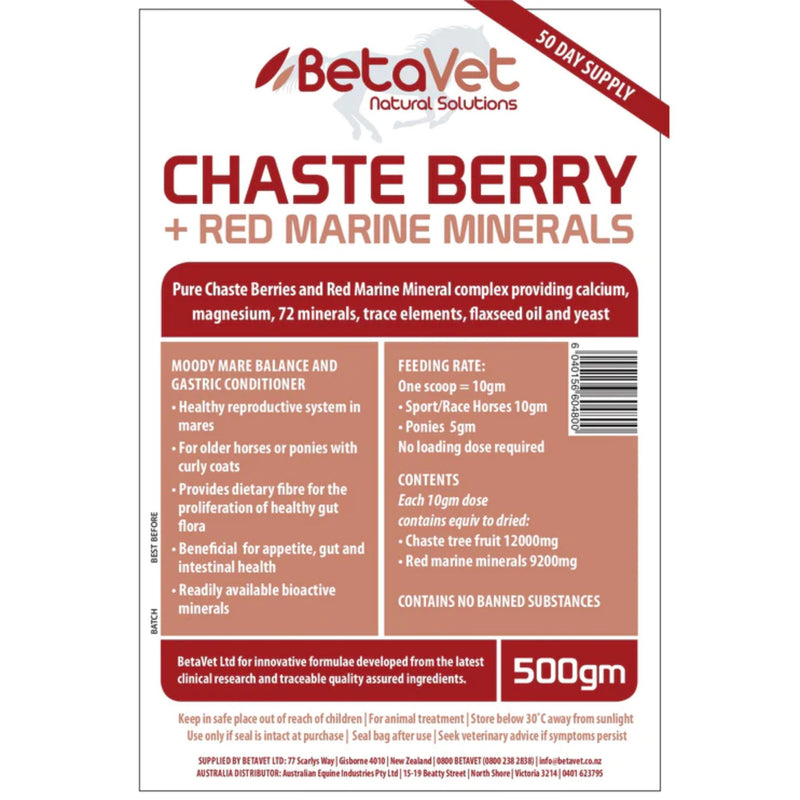 BetaVet Natural Solutions Chaste Berry + Red Marine Minerals for Horses