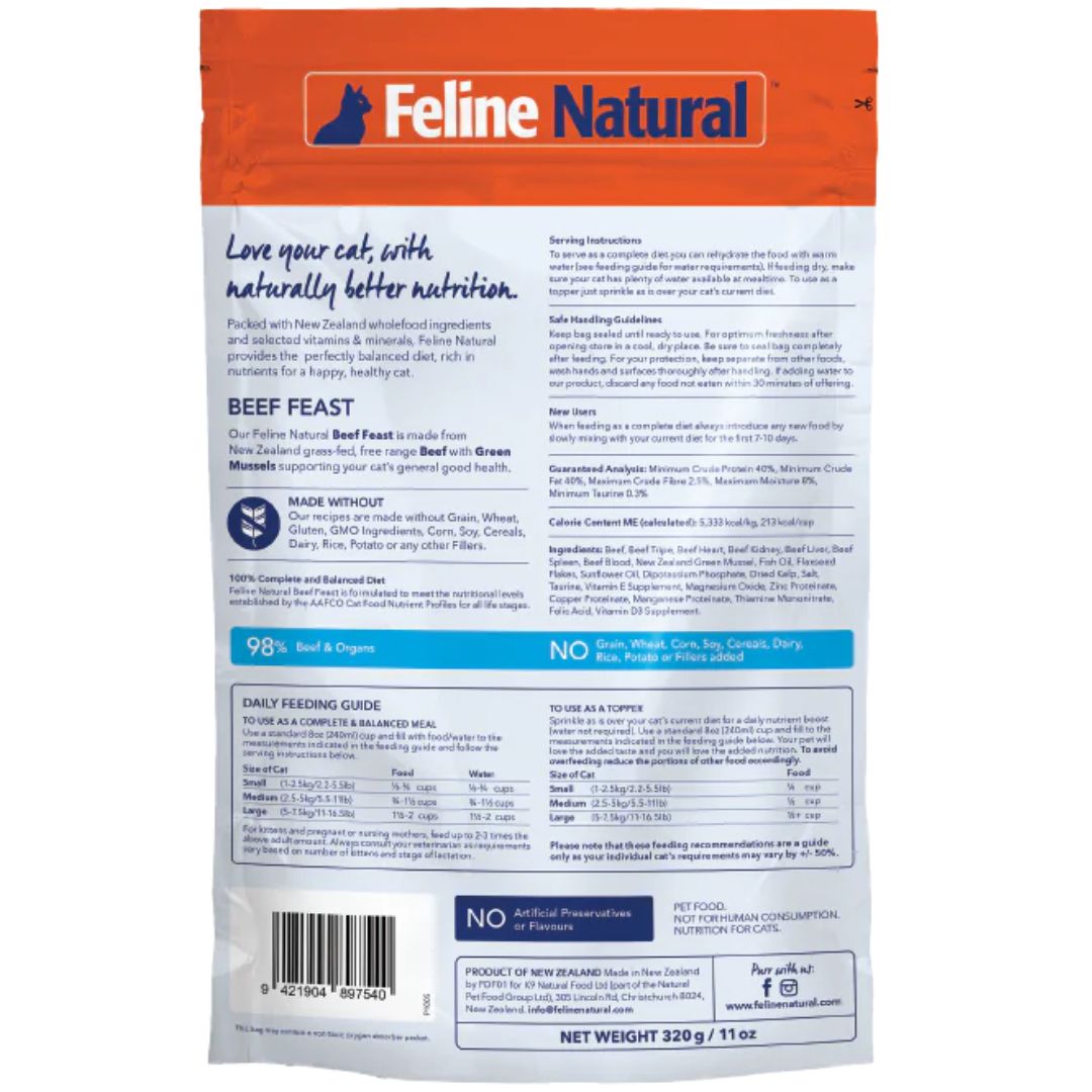 Feline Natural Freeze Dried Beef Feast