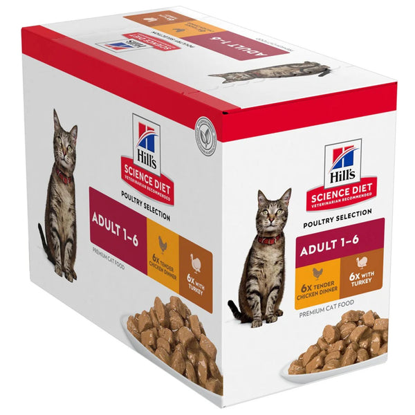 Hill's Science Diet Cat Food in Pouches Adult Multipack Chicken and Turkey