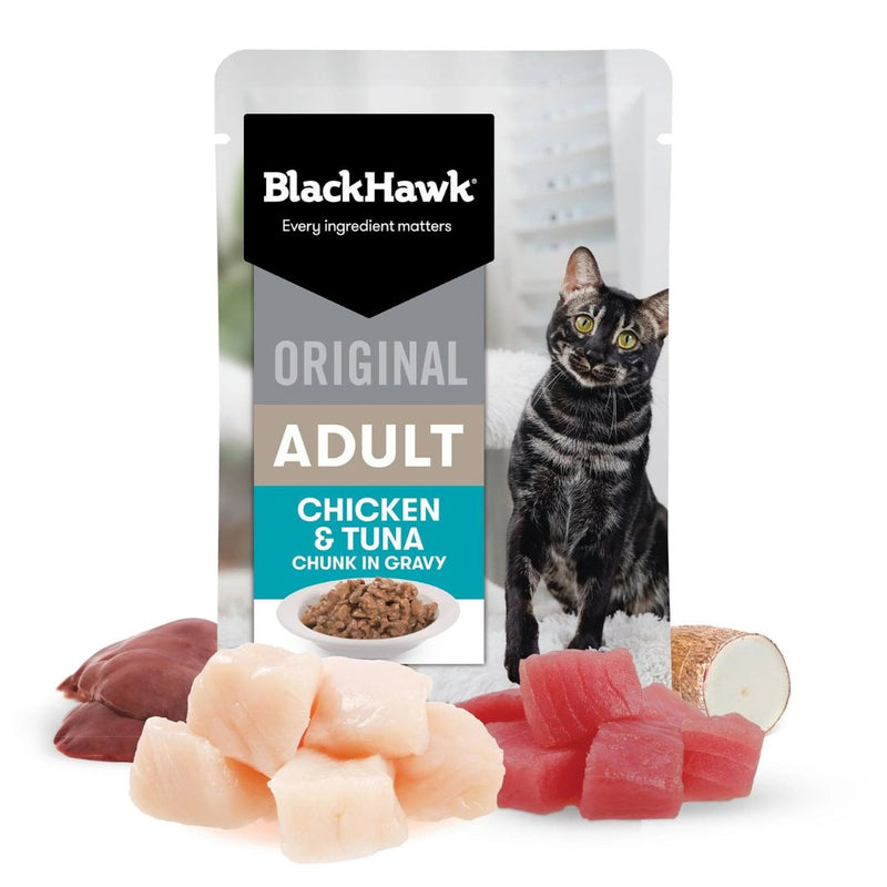 Black Hawk original Adult Wet Cat Food Chicken & Tuna | PeekAPaw Pet Supplies