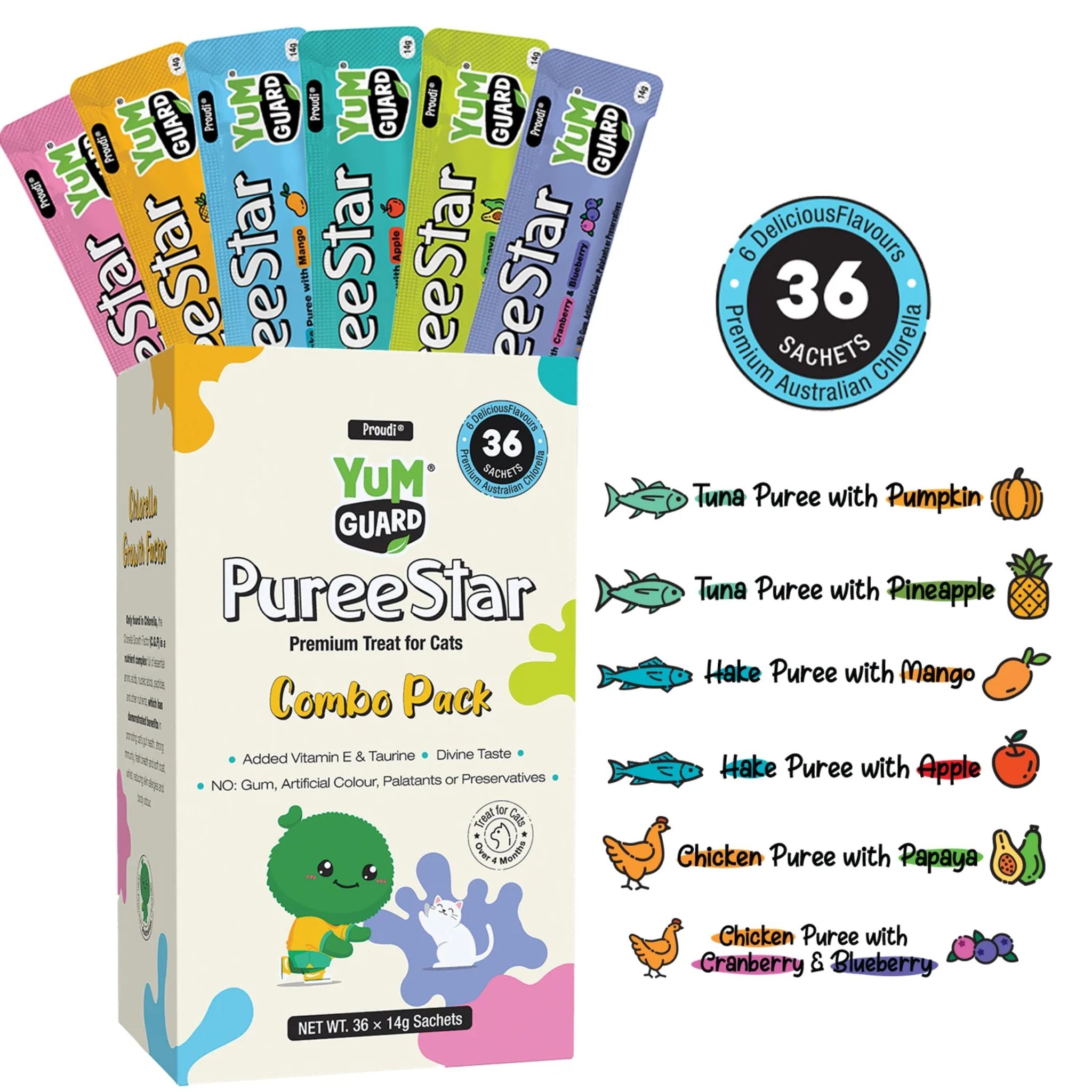 YumGuard Puree Star Cat Treats Combo Pack