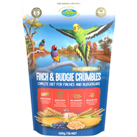 Vetafarm Finch & Budgie Crumbles complete diet for finches and budgerigars, 450g bag