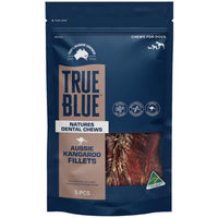 True Blue Natures Dental Chews Aussie Kangaroo Fillets, 5 piece pouch front