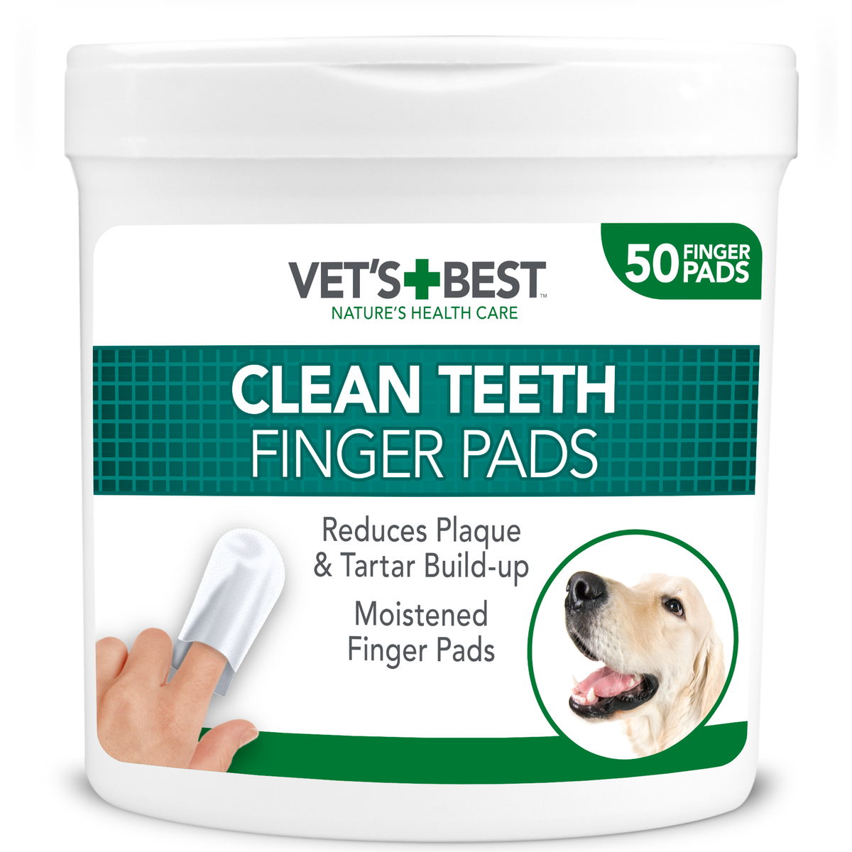 Vet's Best Dental Care Finger Wipes for dogs and cats, 50-count tub, front of pack