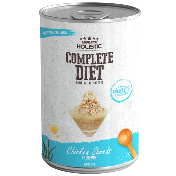 Absolute Holistic Complete Diet Wet Cat Food - Chicken Shreds
