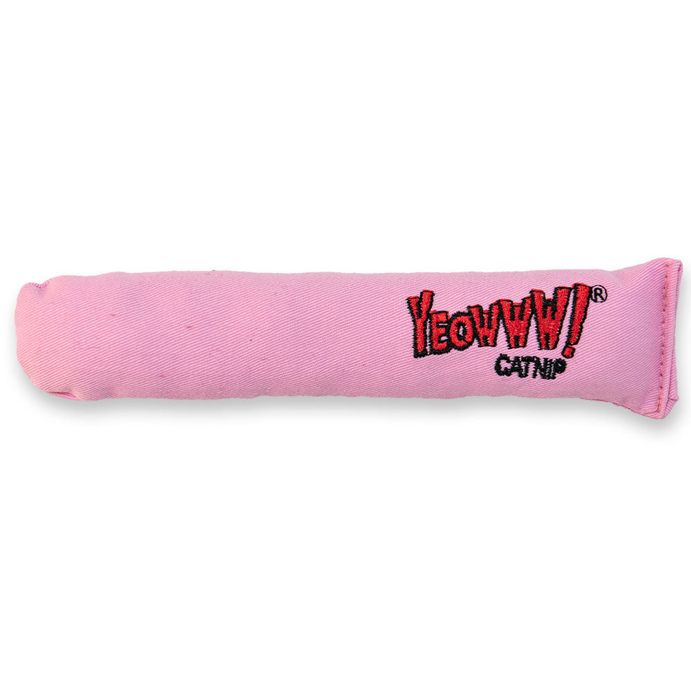 Yeowww! Cigar catnip cat toy in It's A Girl pink print