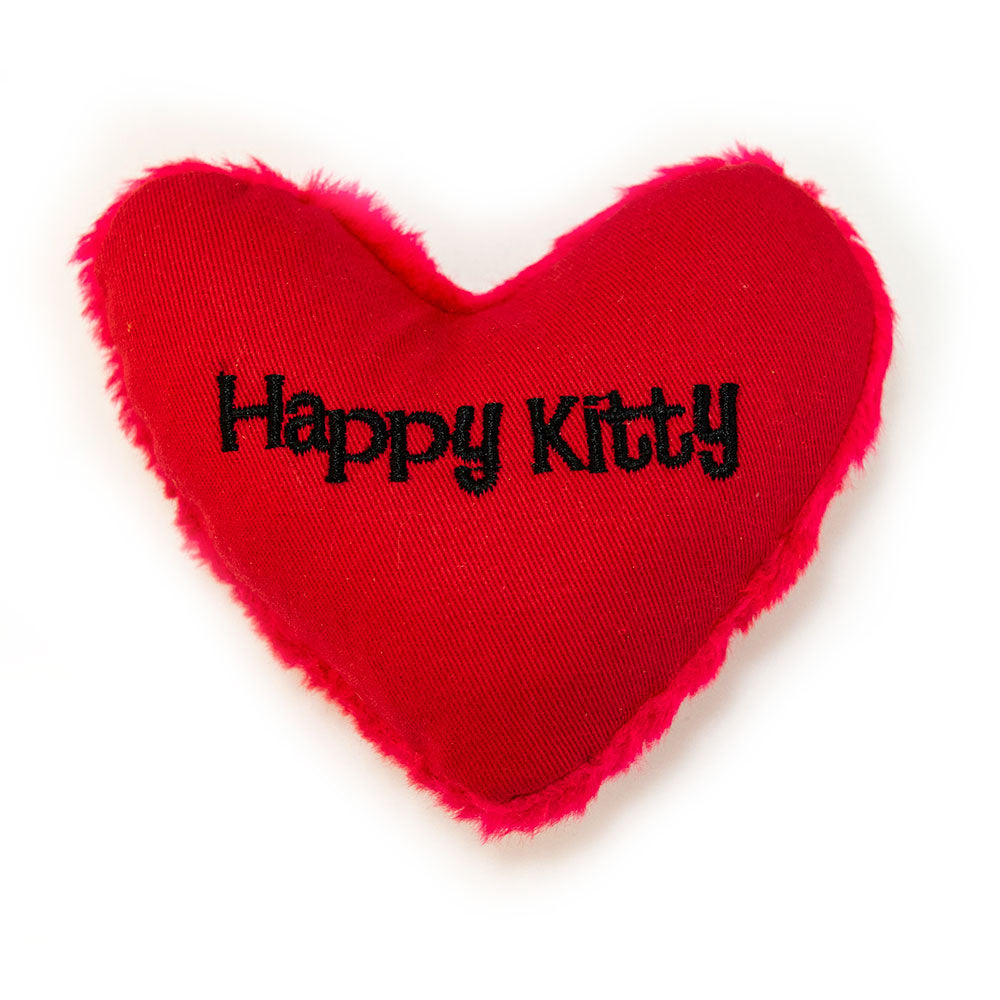 Yeowww! Hearrrt Attacks catnip cat toy embroidered Happy Kitty