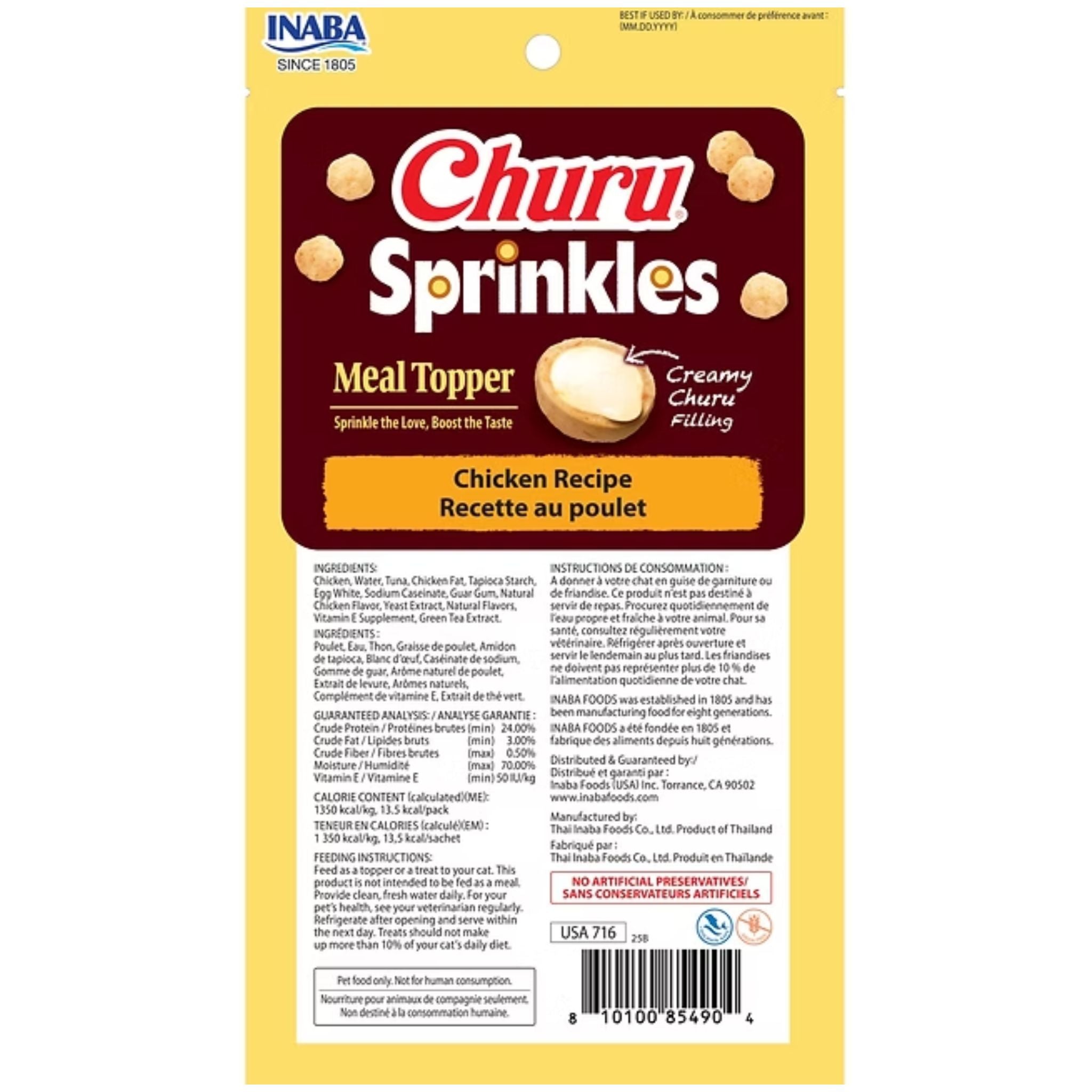 Inaba Cat Treat Churu Sprinkles Meal Topper Chicken