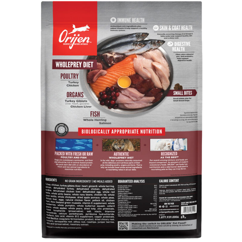 ORIJEN Biologically Appropriate Dry Dog Food Small Breed