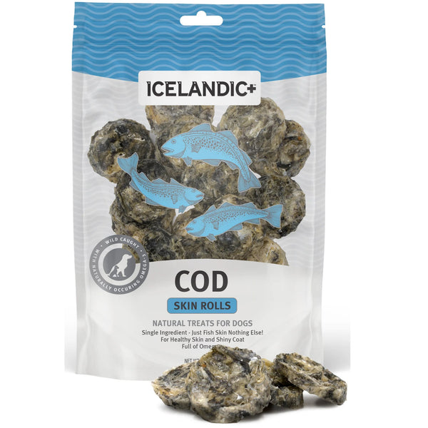 Icelandic+ Dog Treats Cod Skin Rolls