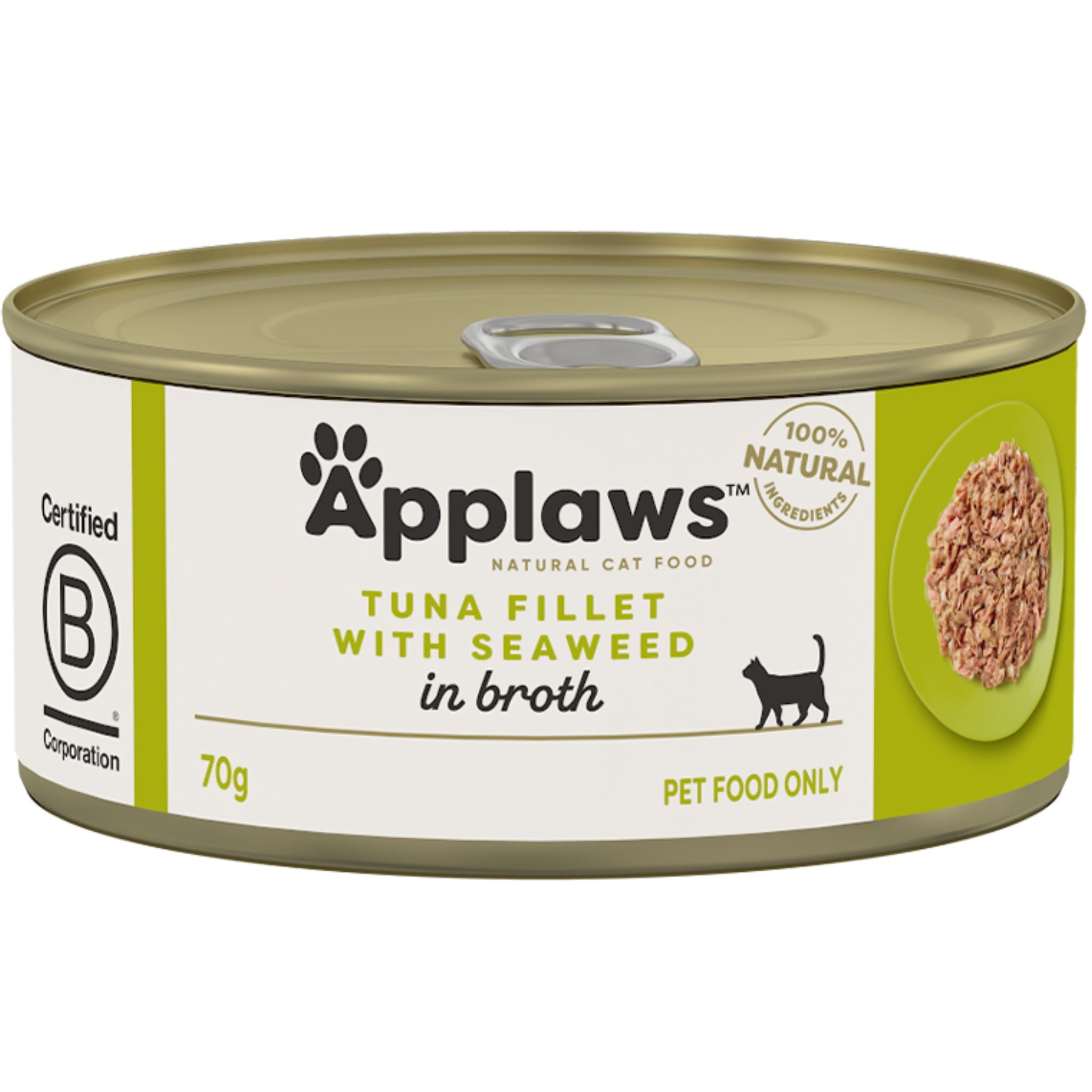 Applaws Natural Wet Cat Food Tin Tuna Fillet with Seaweed