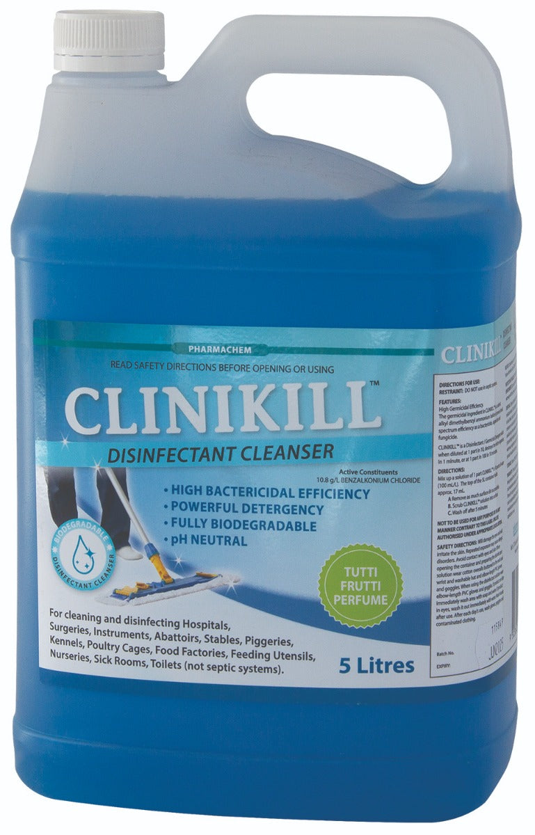 Pharmachem Clinikill Tutti Frutti disinfectant 5L front label