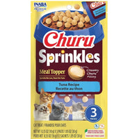 Inaba Churu Sprinkles Meal Topper Tuna Recipe, front of the 3-sachet pack
