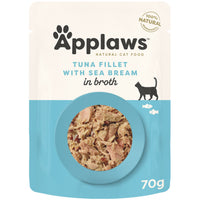 Applaws Natural Wet Cat Food Pouch Tuna with Sea Bream in Broth