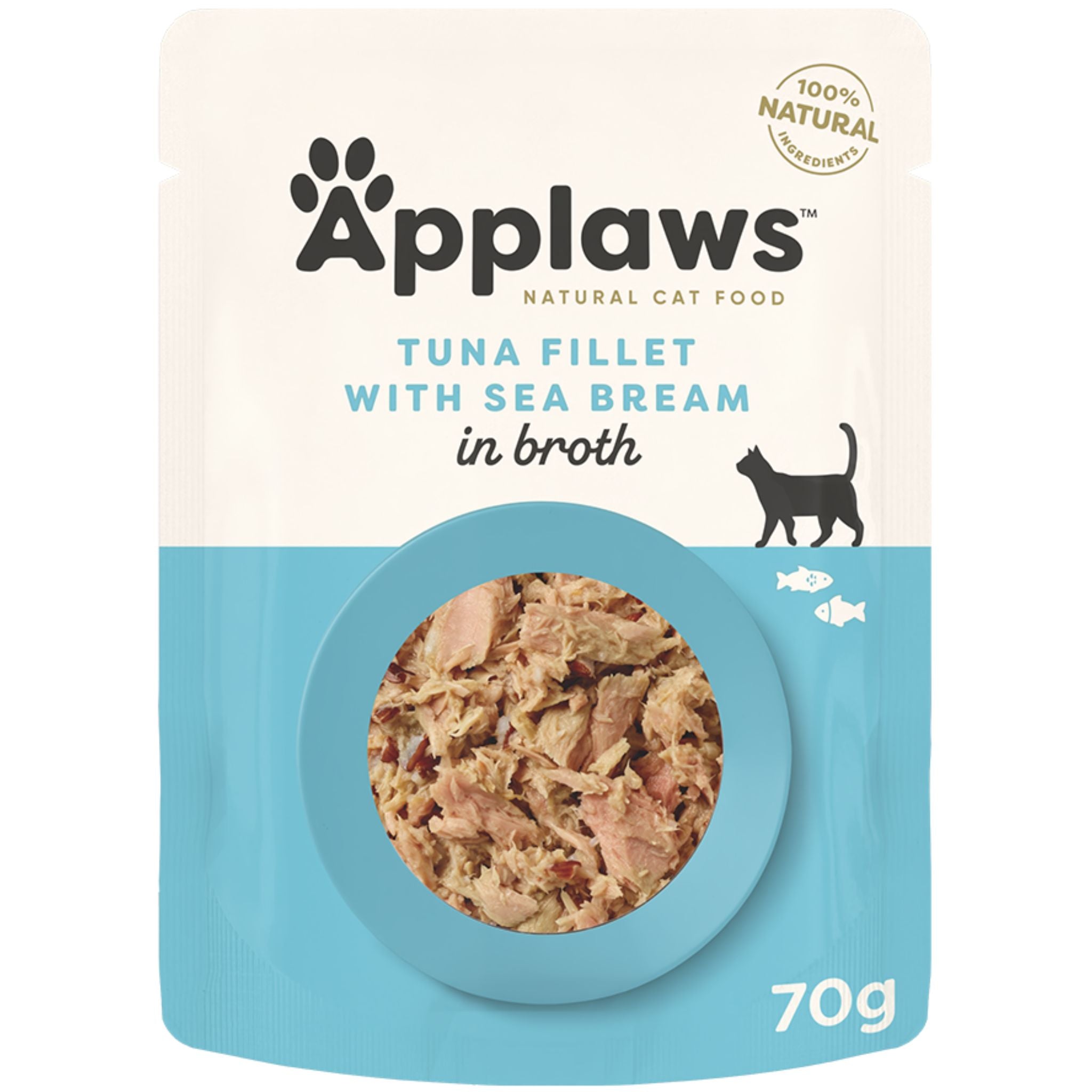 Applaws Natural Wet Cat Food Pouch Tuna with Sea Bream in Broth
