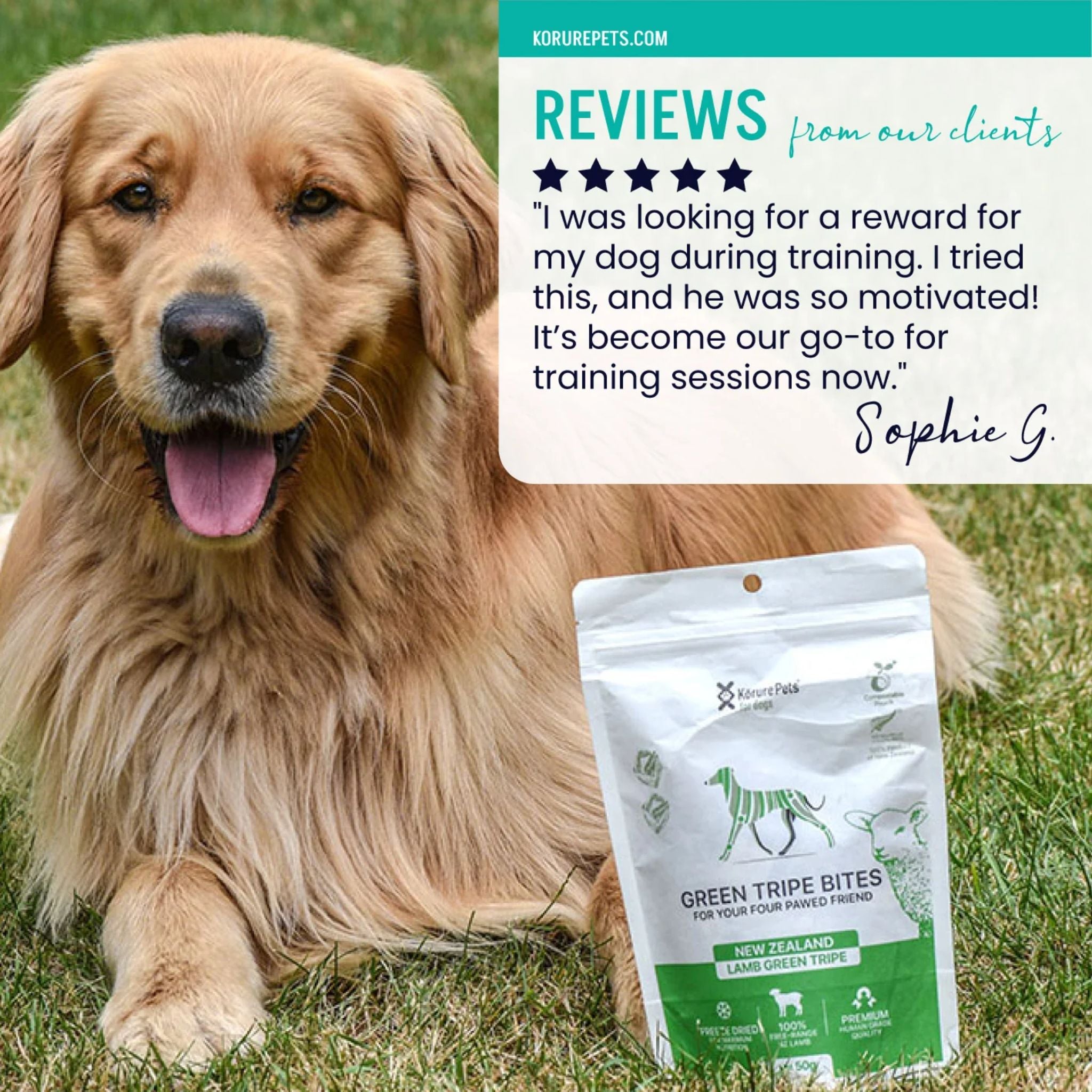 Korure Pets Lamb Green Tripe Topper Dog Treats