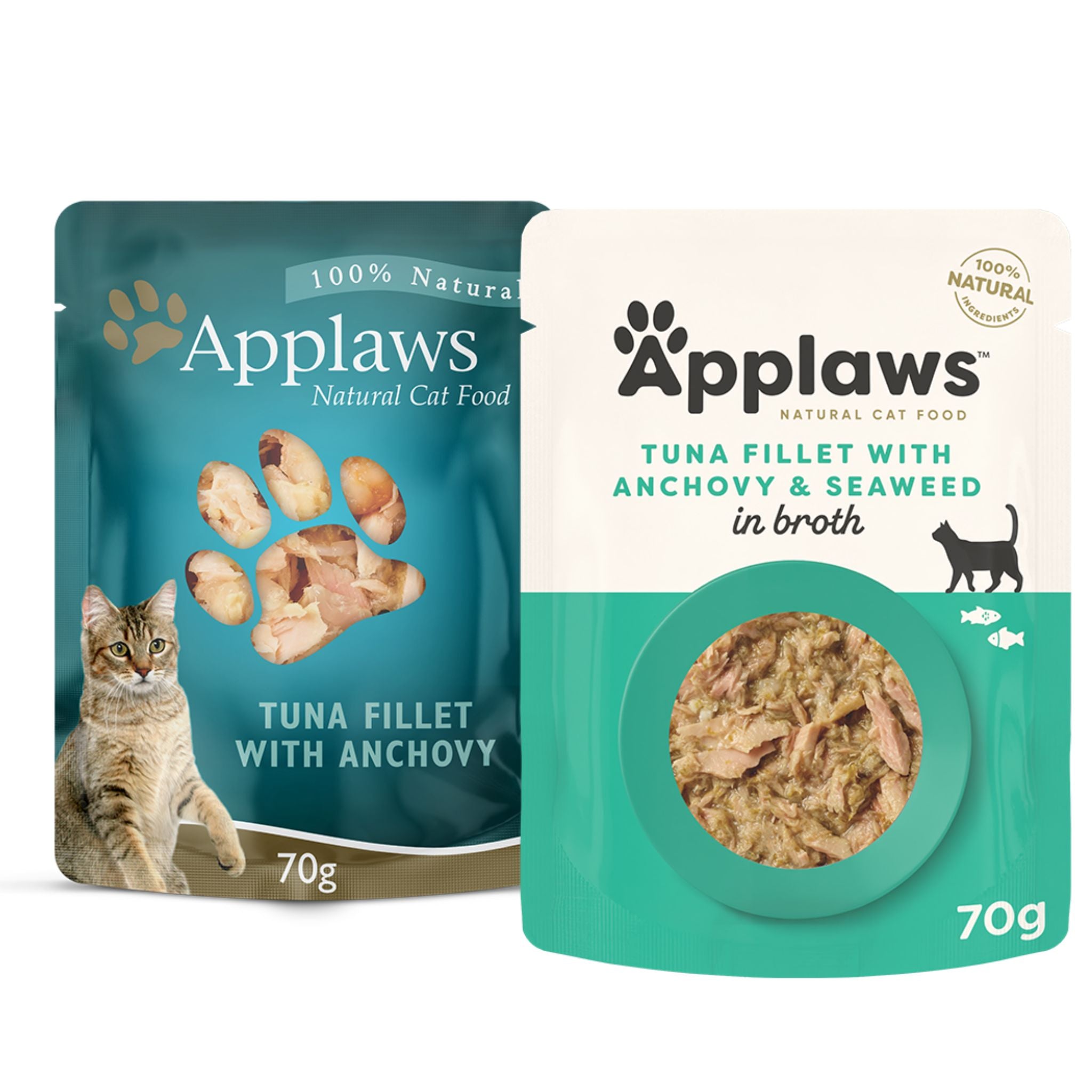 Applaws Natural Wet Cat Food Pouch Tuna with Anchovy in Broth