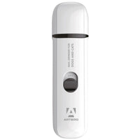 Artero USB rechargeable nail grinder for dogs and cats, white pen-shaped body with the cap on