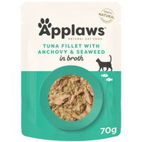 Applaws Natural Wet Cat Food Pouch Tuna with Anchovy in Broth