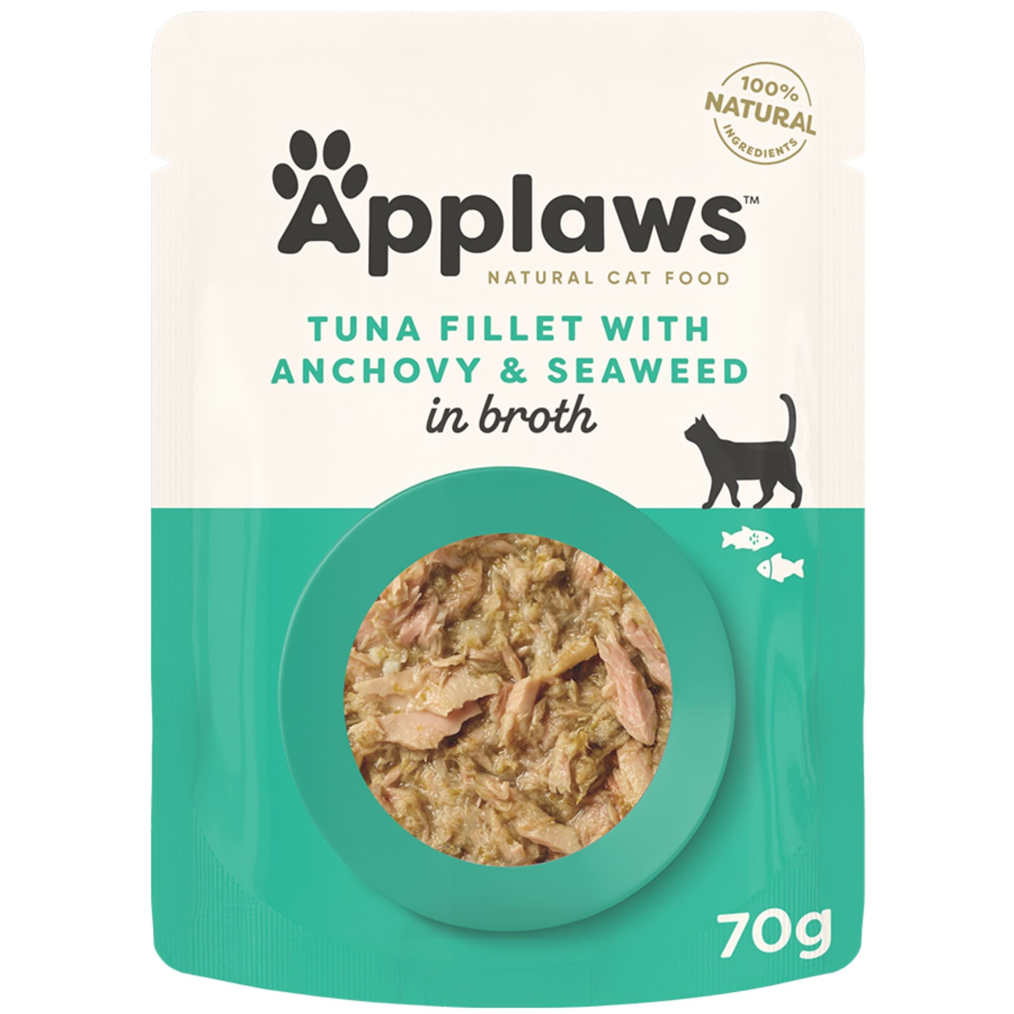 Applaws Natural Wet Cat Food Pouch Tuna with Anchovy in Broth