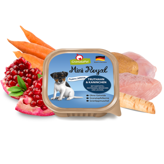 GranataPet Mini Royal Wet Dog Food - Turkey & Coney for Junior/Puppy