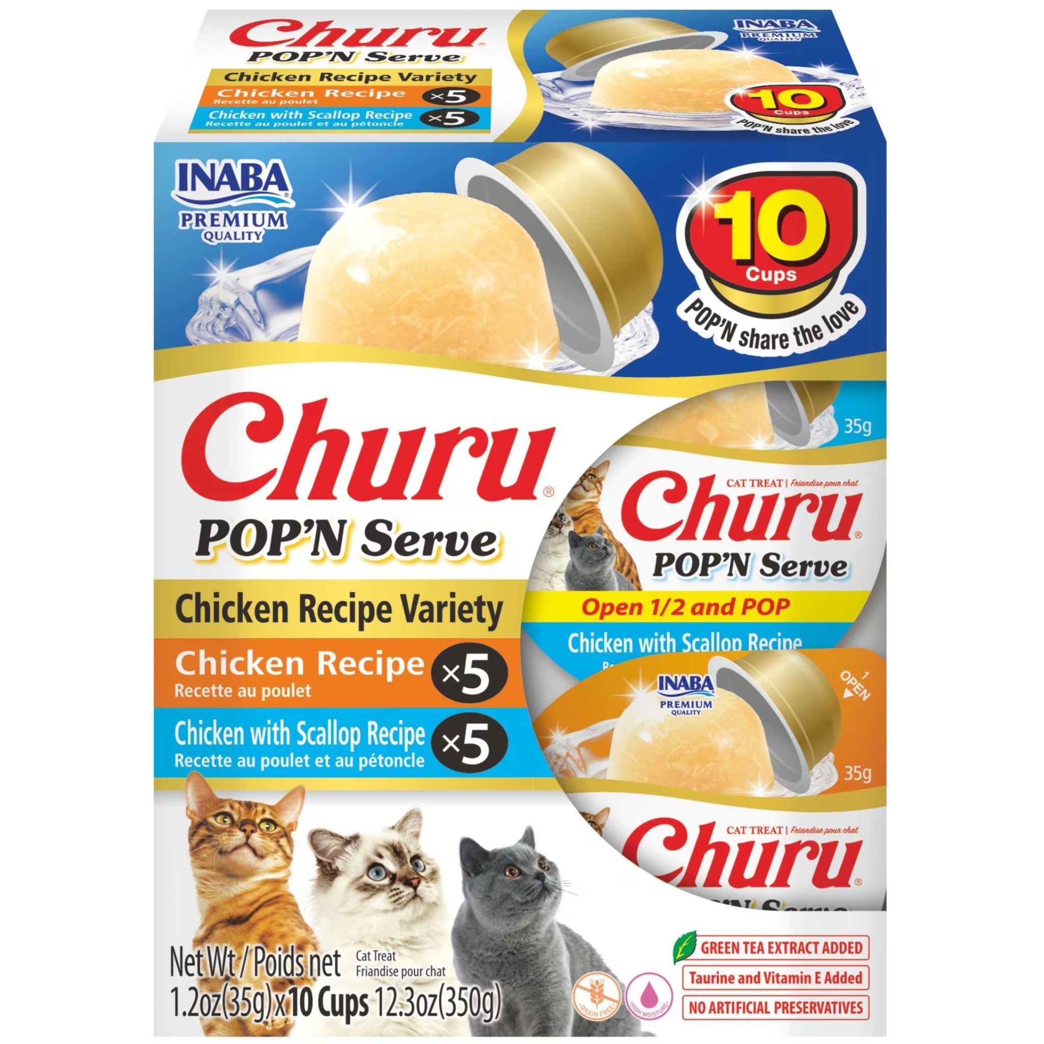 Inaba Cat Treat Churu Pop N Serve Chicken Variety