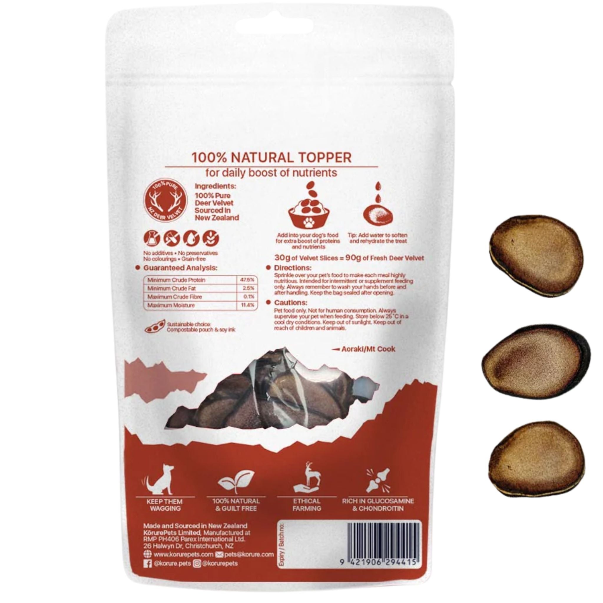 Korure Pets Deer Velvet Slices Dog Treats