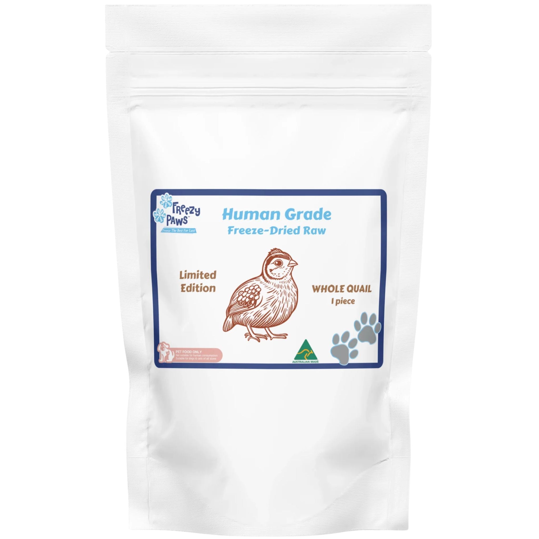 Freezy Paws Freeze Dried Whole Quail Pet Treats for Dogs & Cats