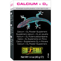 40g jar of Exo Terra Calcium + D3 powder supplement for reptiles, front of pack