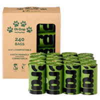 Bulk box of Oh Crap poop bag rolls, opened showing bags inside
