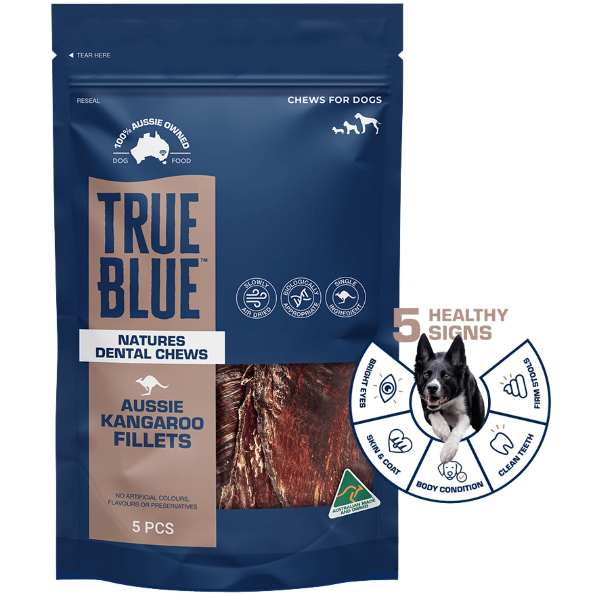 True Blue Air Dried Dog Treats Aussie Kangaroo Fillets