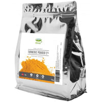 Crooked Lane Harvest Turmeric Powder 5% 1kg bag front, silver foil pouch with a dark label strip