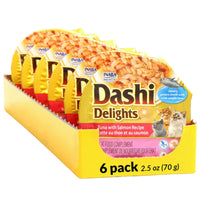Inaba Dashi Delights Tuna with Salmon Recipe, a six-pack tray of 70g cups