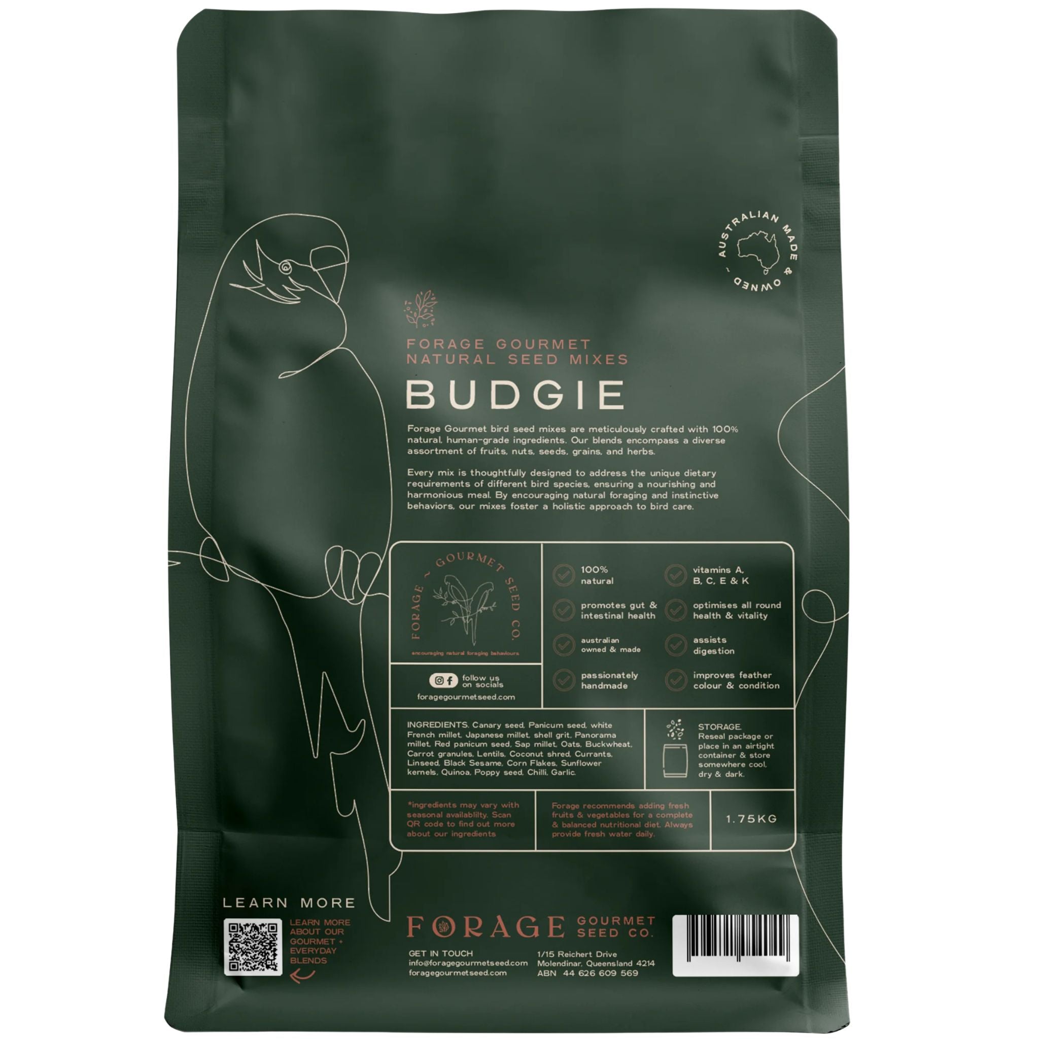 Forage Gourmet Bird Seed - Budgie