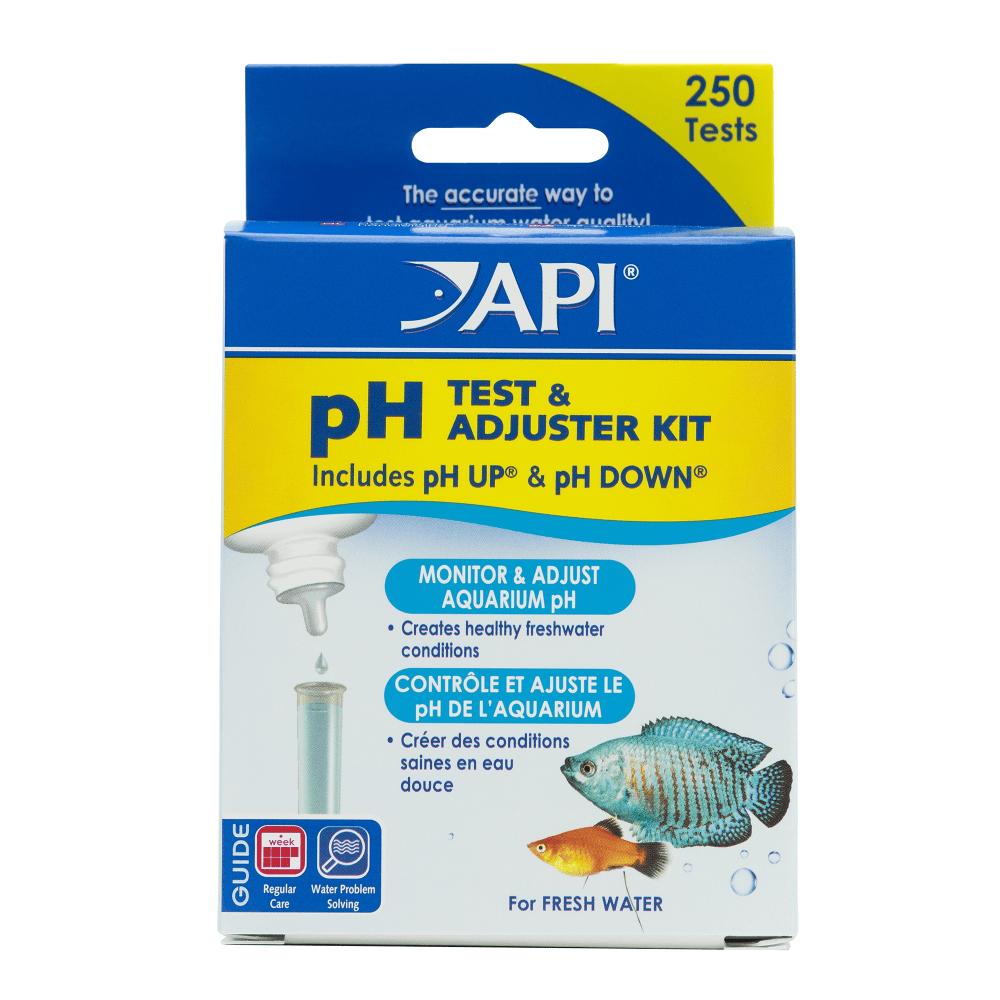API pH test and adjuster kit with pH Up and pH Down, carton front