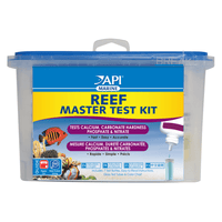 API Reef Master Test Kit box front, calcium, KH, phosphate and nitrate tests