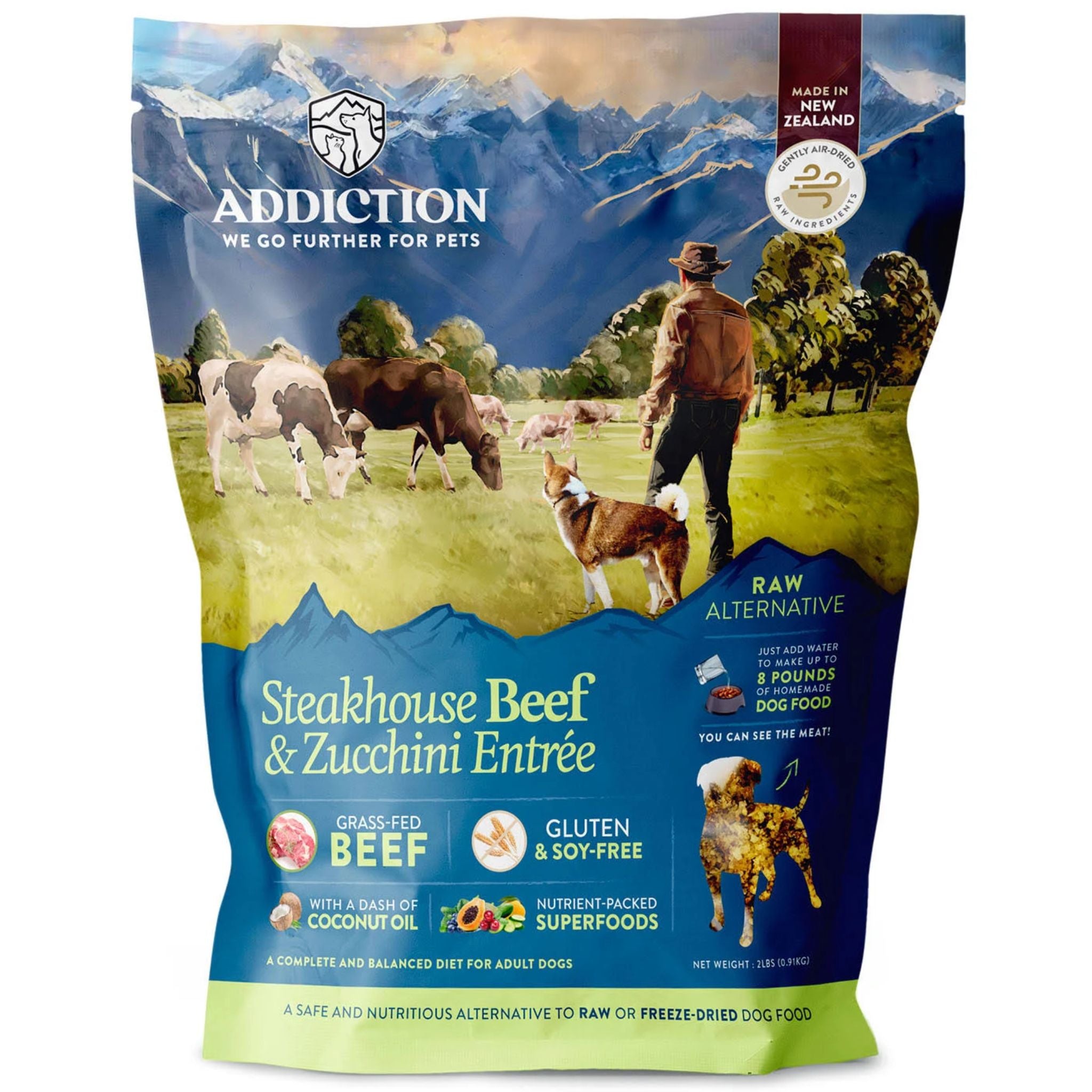 ADDICTION Steakhouse Beef & Zucchini Raw Alternative Dog Food