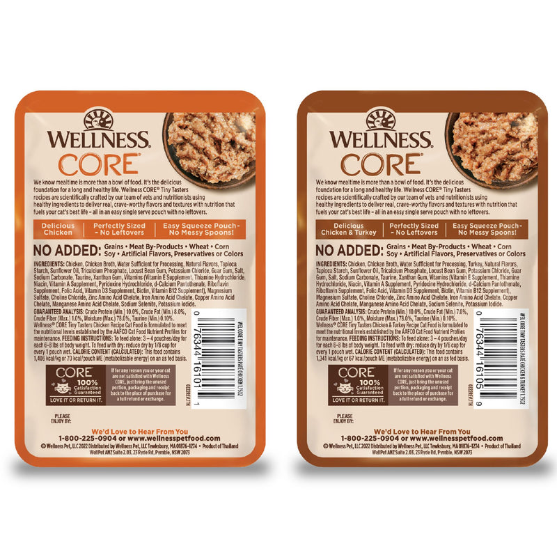 Wellness Core Wet Cat Food Tiny Tasters Pate Poultry Variety Pack