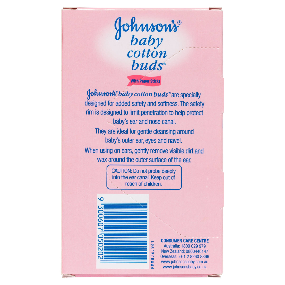 Johnson's Baby cotton buds pack back panel