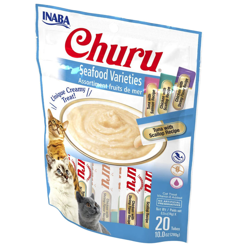 Inaba Cat Treat Churu Puree Seafood Varieties