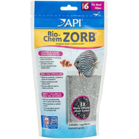 API Bio-Chem Zorb filter media pouch, front of the size 6 resin and carbon blend pack