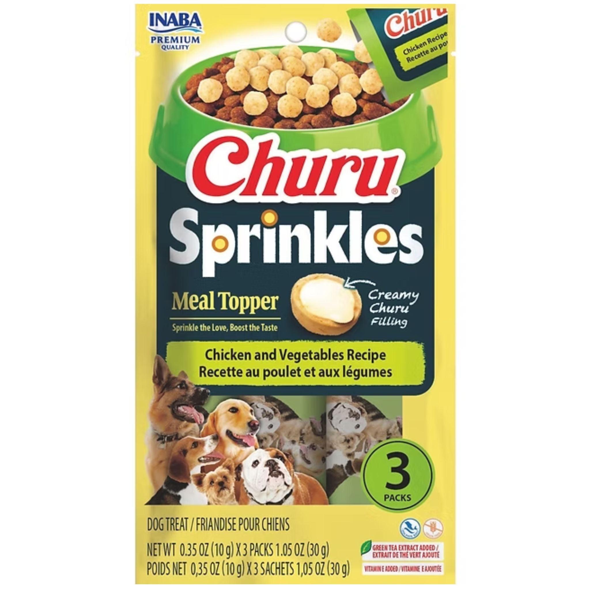 Inaba Dog Treat Churu Sprinkles Meal Topper Chicken and Vegetables