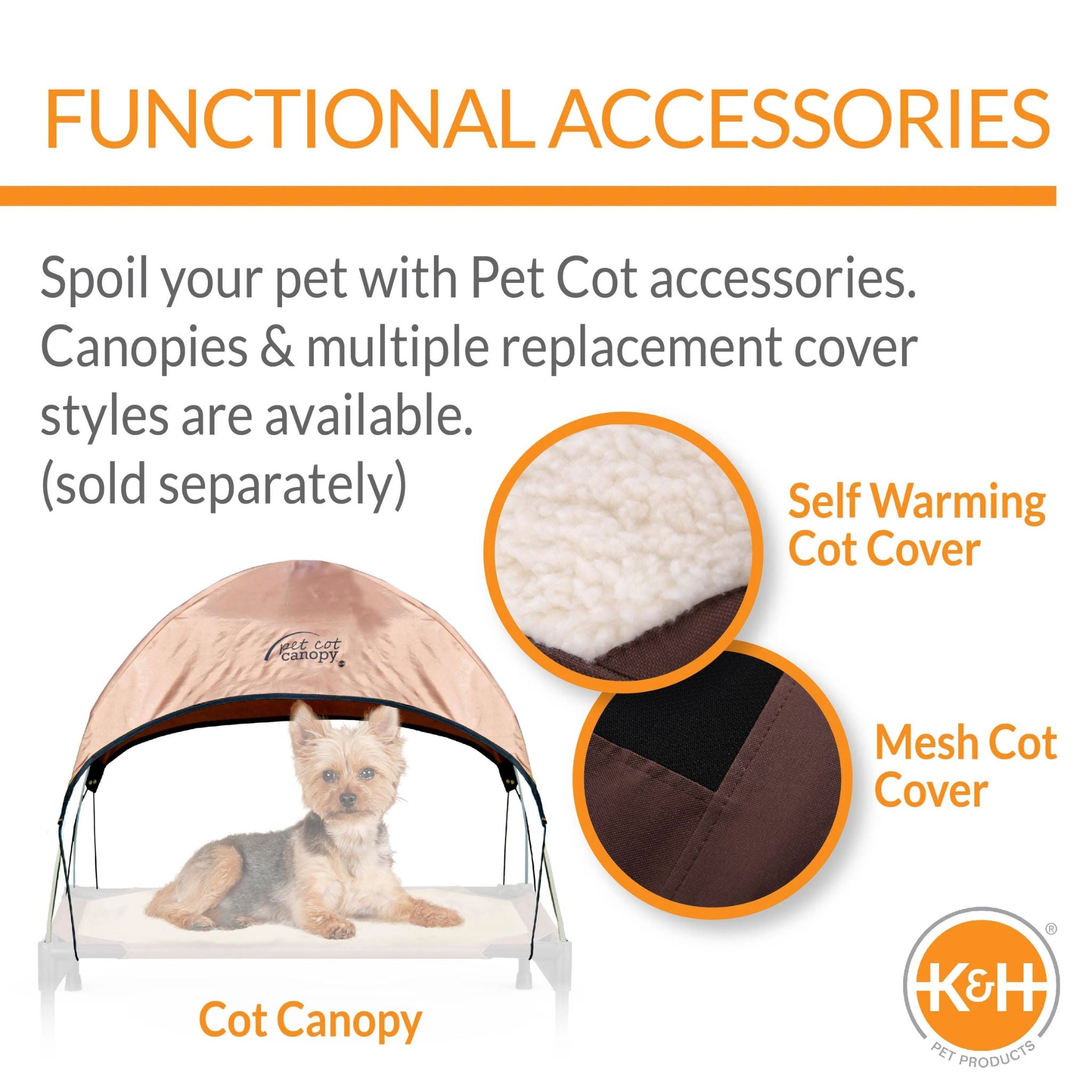K&H Original Bolster Pet Cot - Chocolate