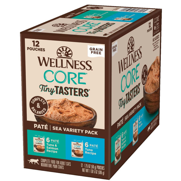 Wellness Core Wet Cat Food Tiny Tasters Pate Seafood Variety Pack