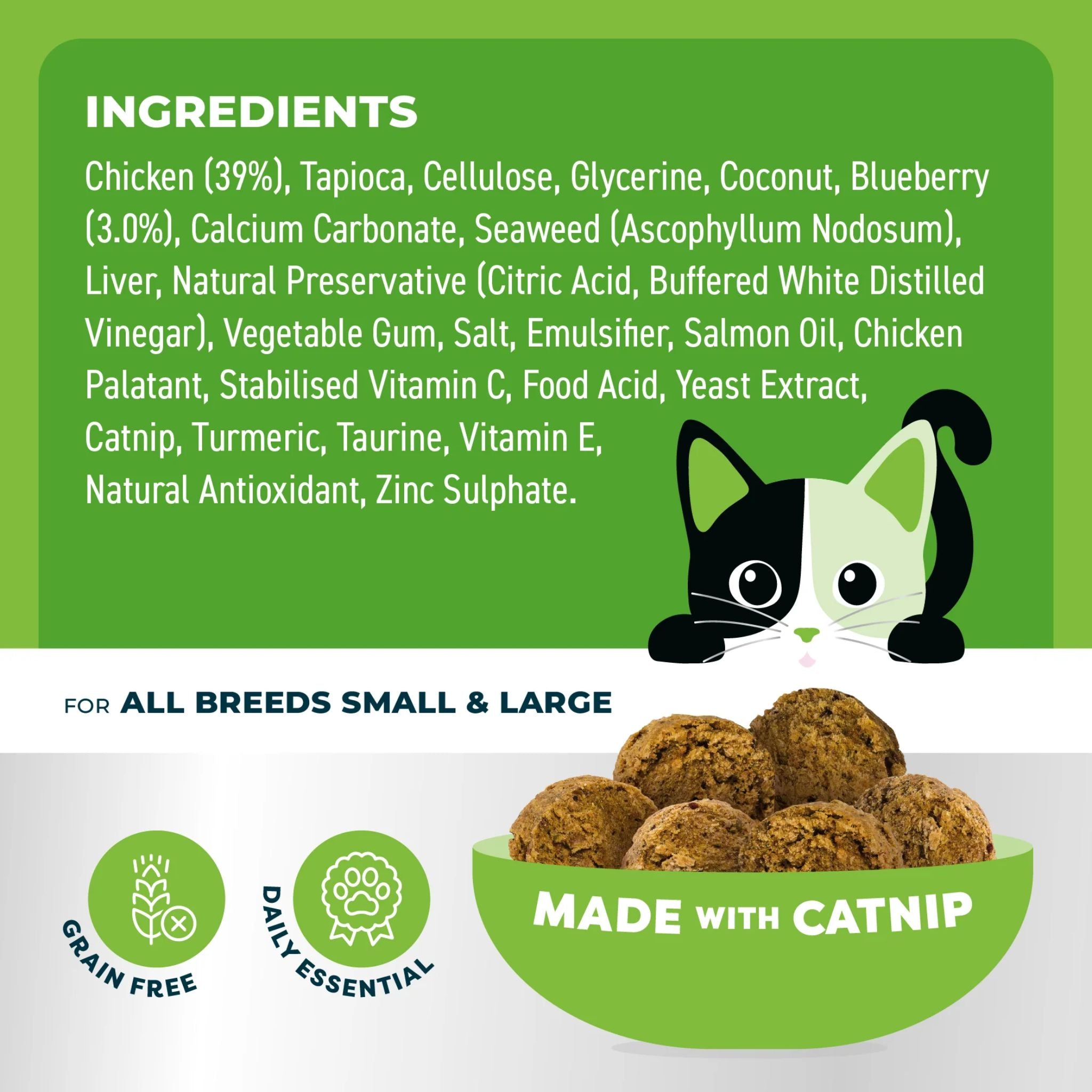 Bell and Bone Adult Cat Dental Bites - Chicken with Blueberry