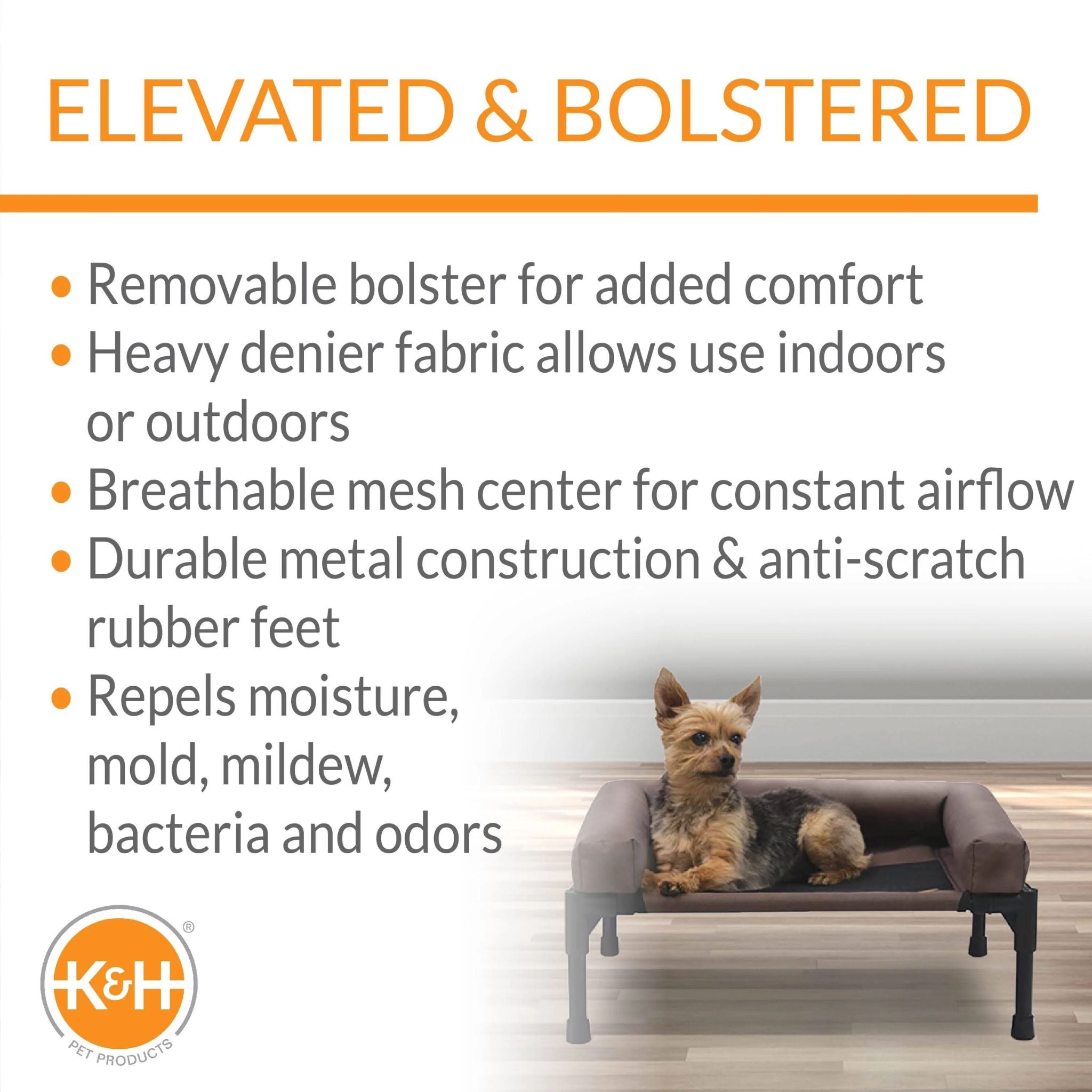 K&H Original Bolster Pet Cot - Chocolate
