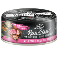 Absolute Holistic Raw Stew Wild Tuna & Quail Egg Recipe, 80g can front