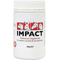 Wombaroo Impact Colostrum Supplement, colostrum powder with lactoferrin, 500g, for newborn mammals and joeys